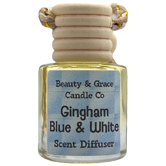 Gingham Blue & White Type Car Scent Diffuser